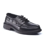 Black Executive Leather Boat Shoe S1P