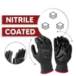 103BB Black Black Nitrile Coated Work Gloves - Image 5