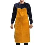 Yellow Leather Apron For Welding Safety - Image 3