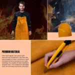 Yellow Leather Apron For Welding Safety - Image 5