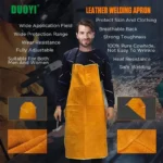 Yellow Leather Apron For Welding Safety - Image 2